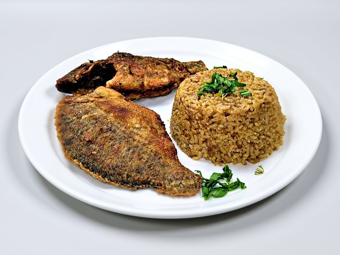 Tilapia Fish With Shrimp And Fillet Fingers Meal
