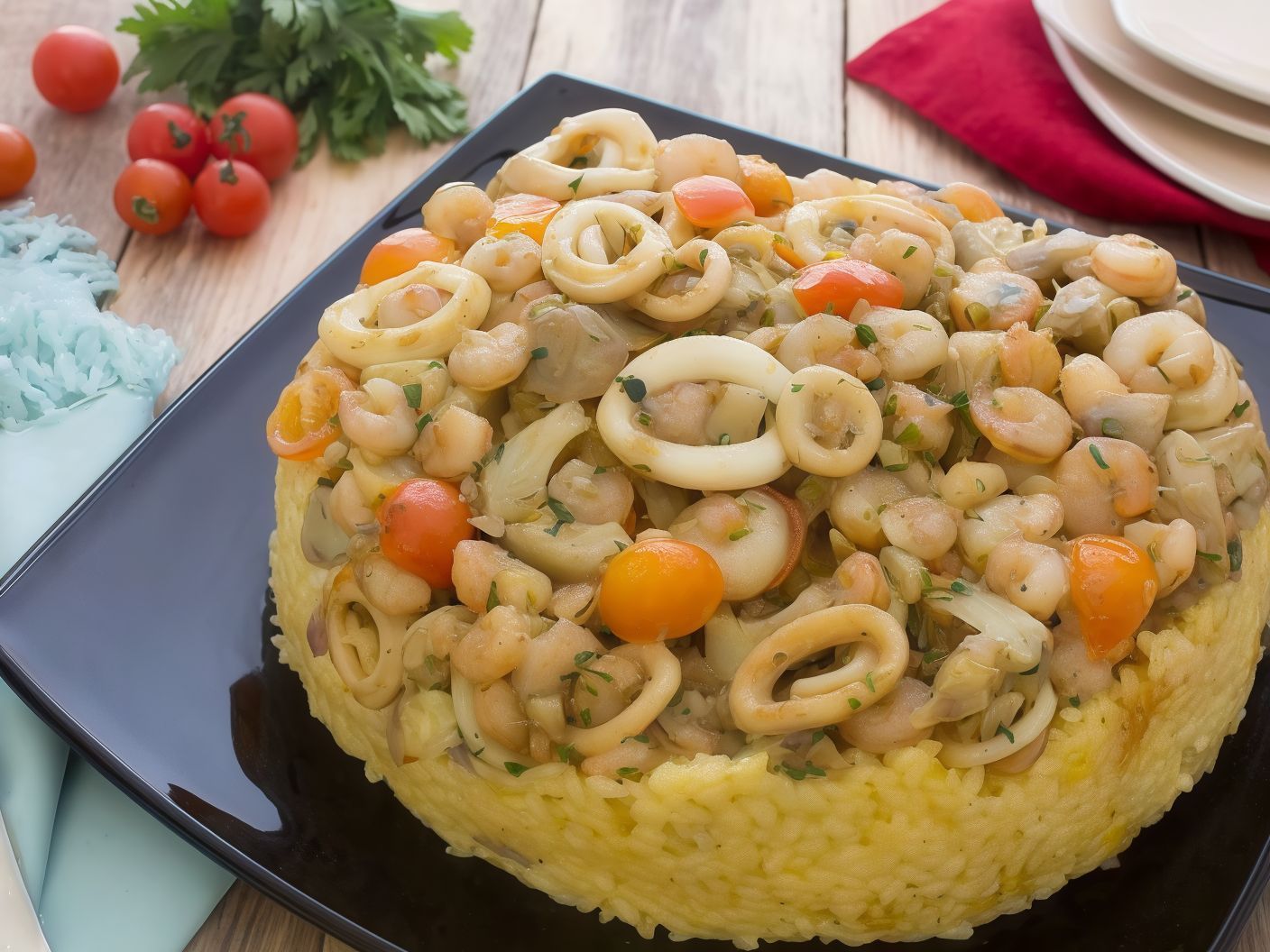 Squid Fatteh For Two Persons