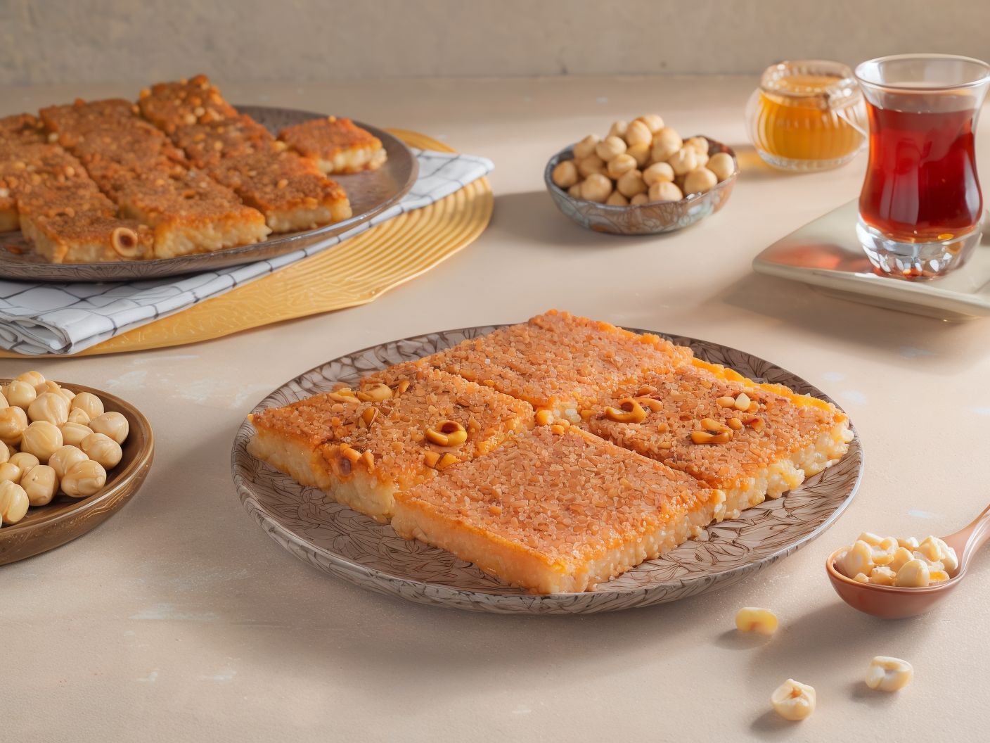 Basbousa With Hazelnut