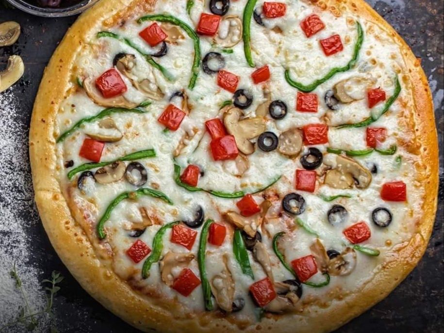 Vegetable and Mushroom Pizza