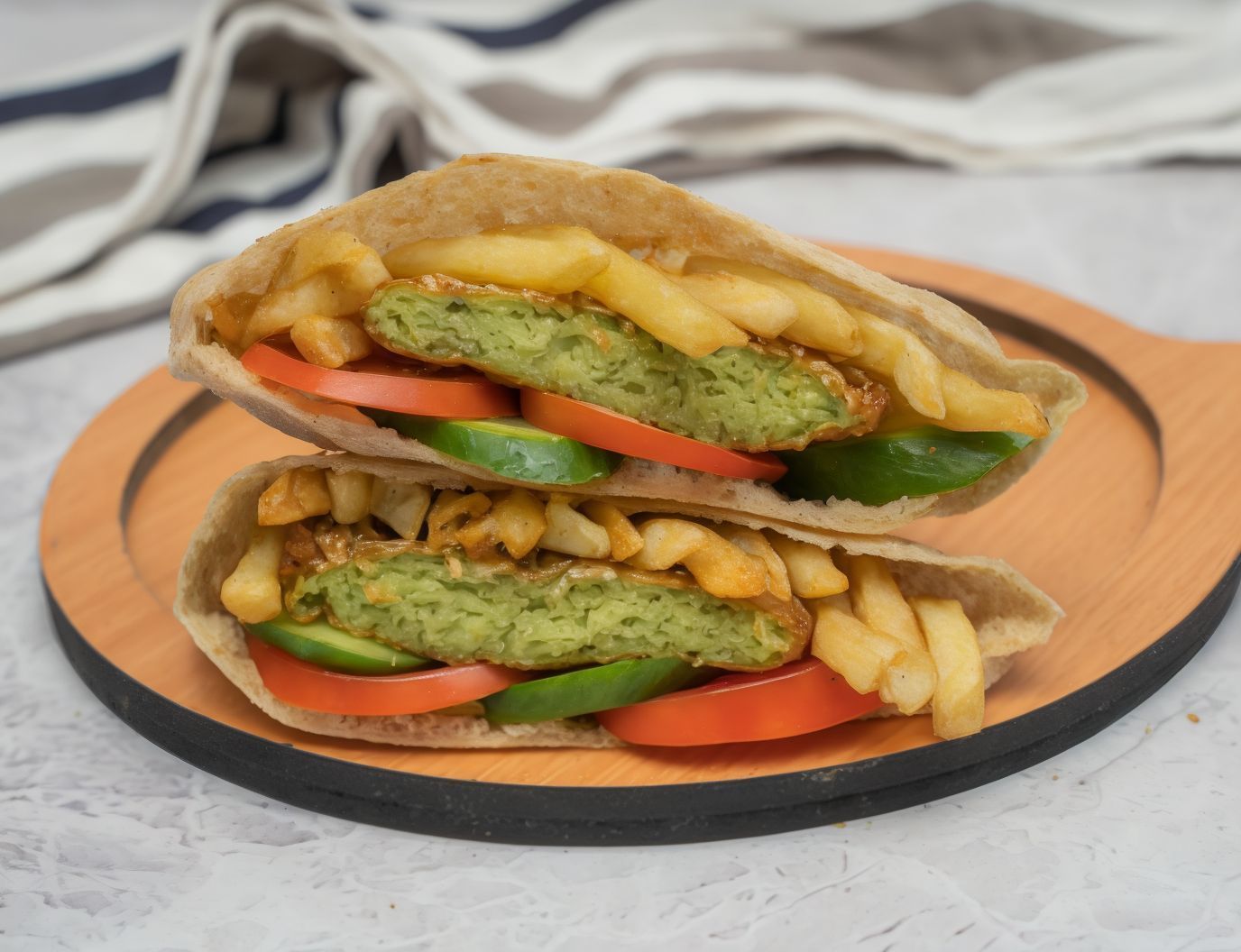 Taamia With French Fries Sandwich