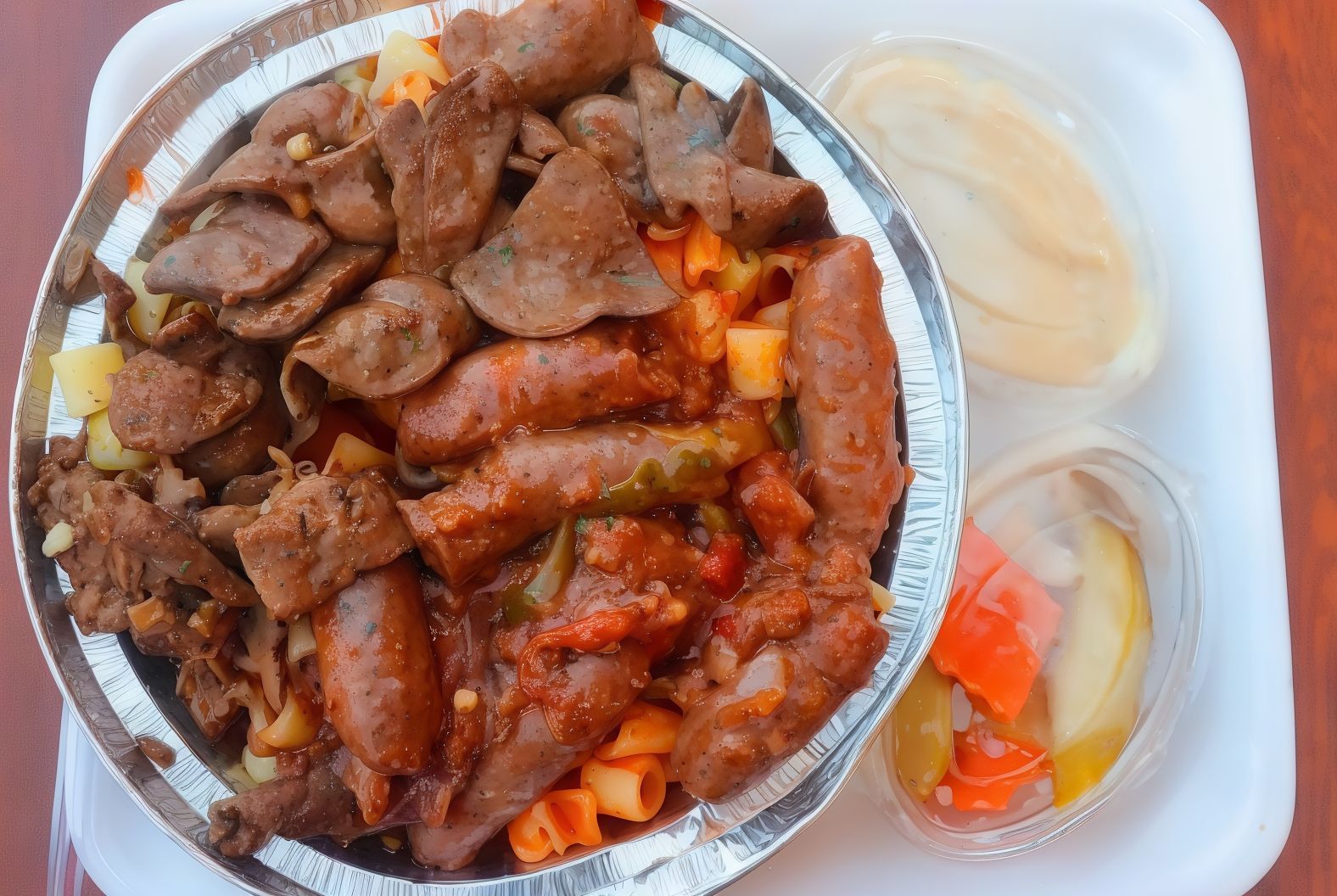 Liver And Sausage Mix Pasta