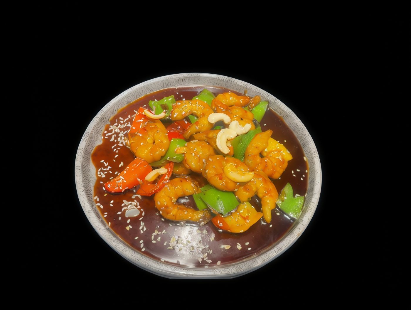Shrimp Cashew Teriyaki Soy sauce