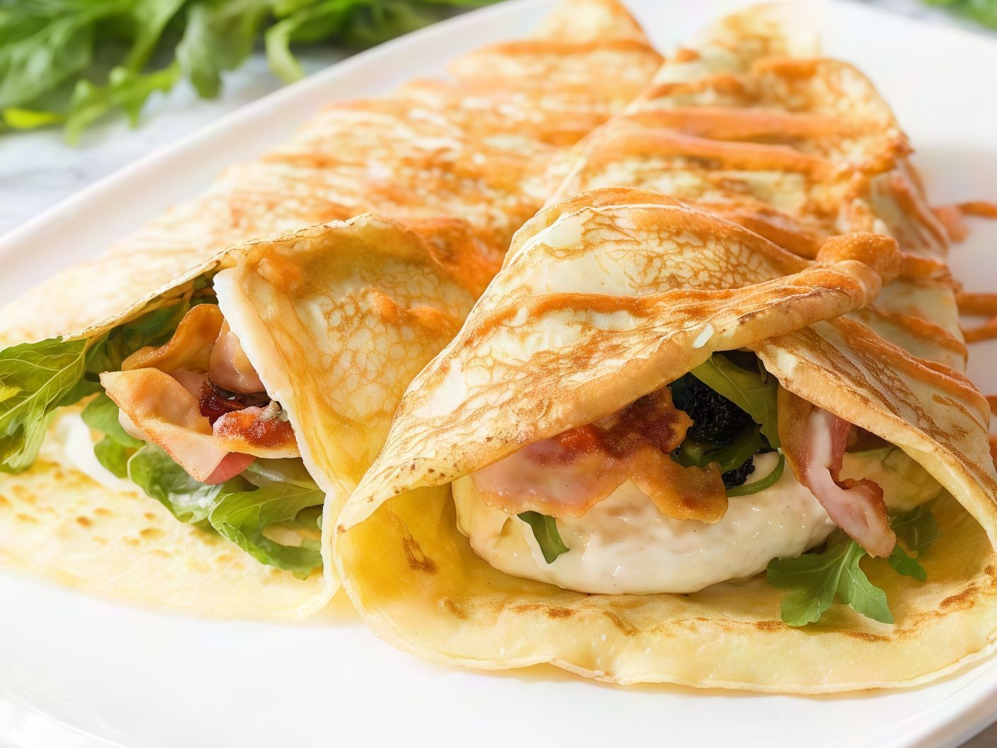 Mix Pane With French Fries Crepe