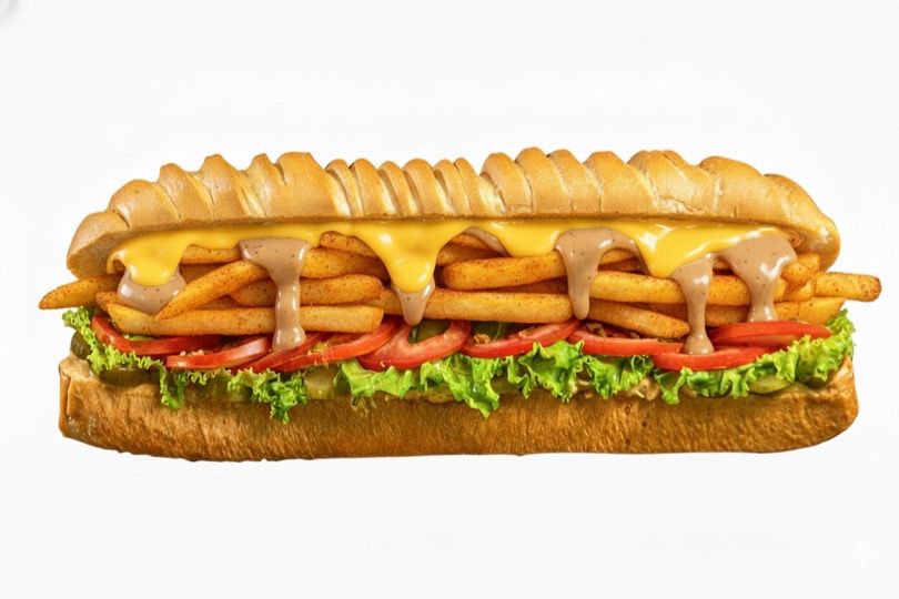 Cheese And Fries Sandwich