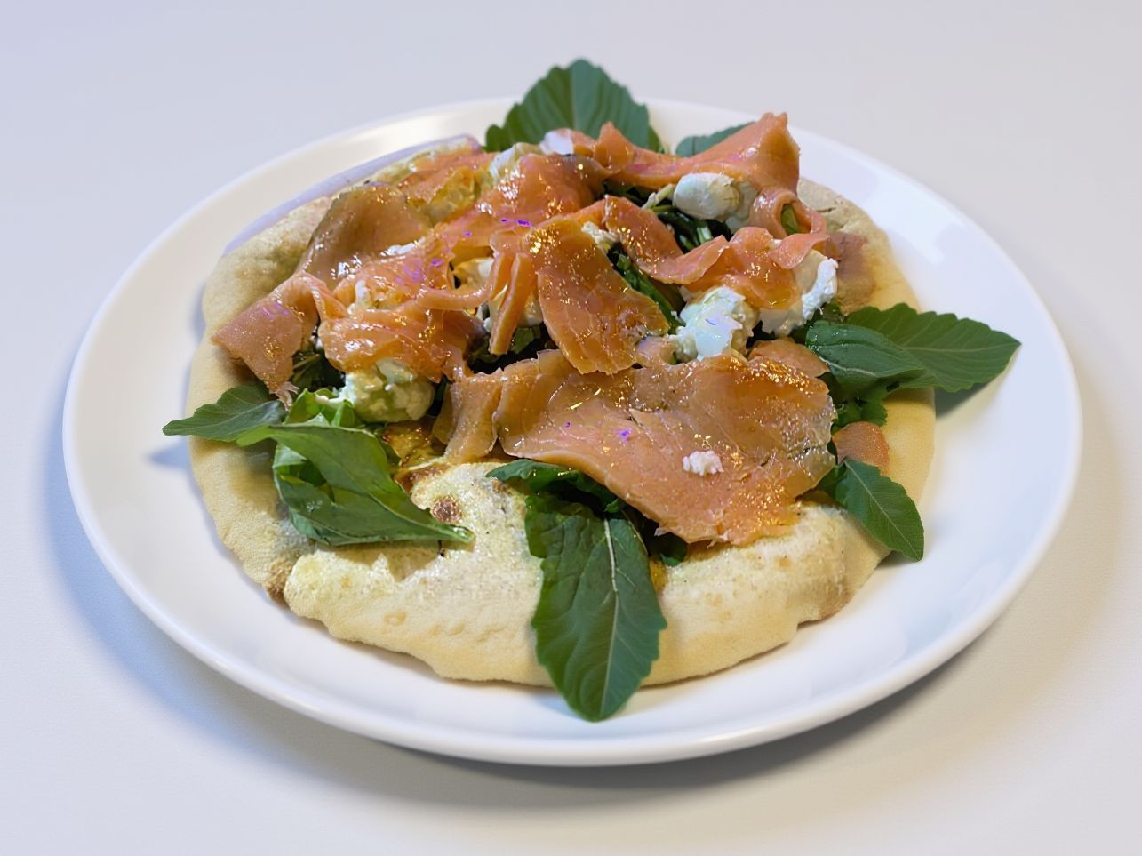 White Focaccia With Salmon