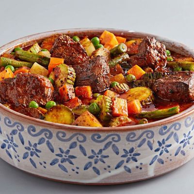 Mix Vegetables With Kandouz Meat Tajine