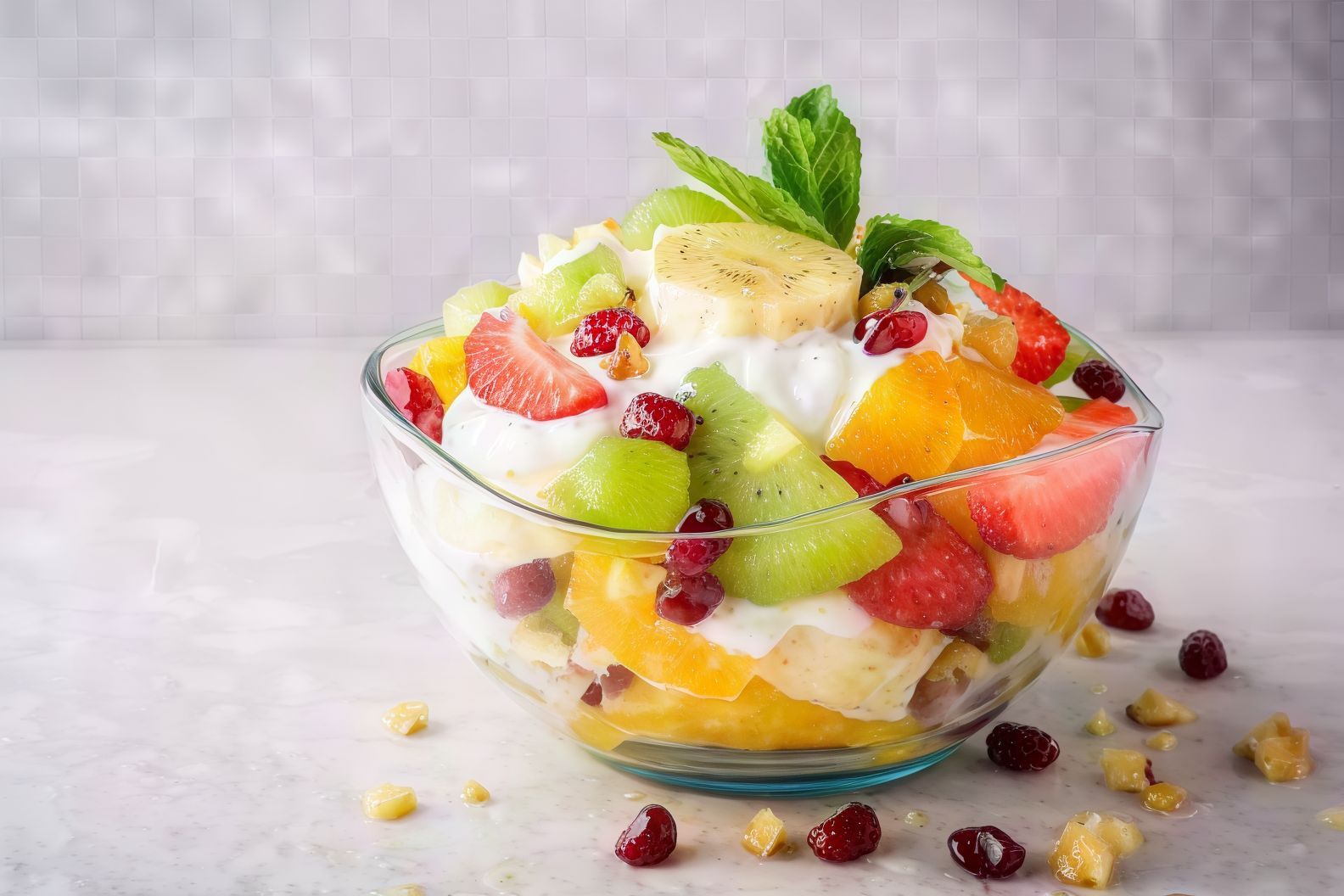 Fruit Salad With Yogurt And Honey