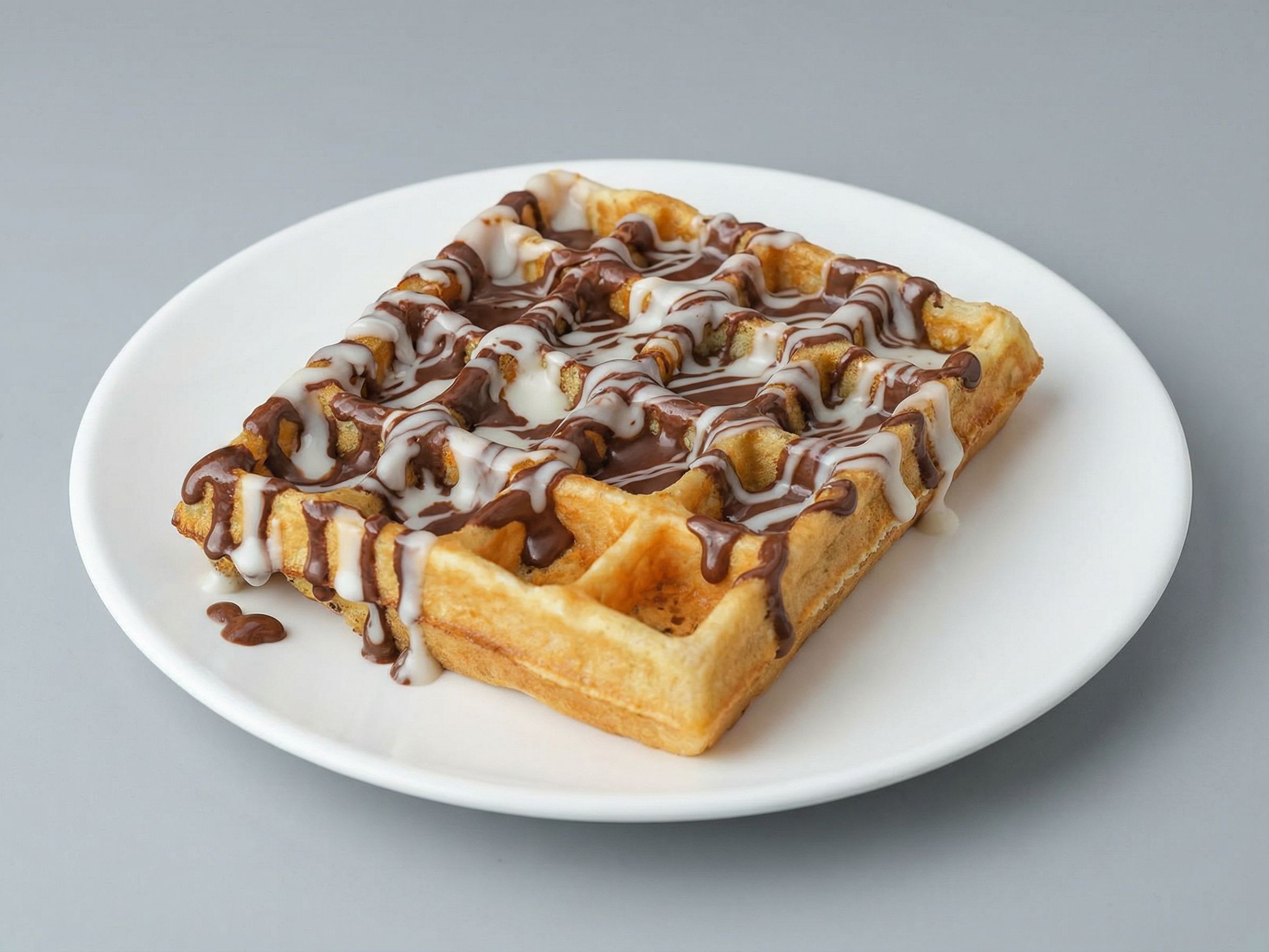 Fatteh Waffle with Nuts and ice cream