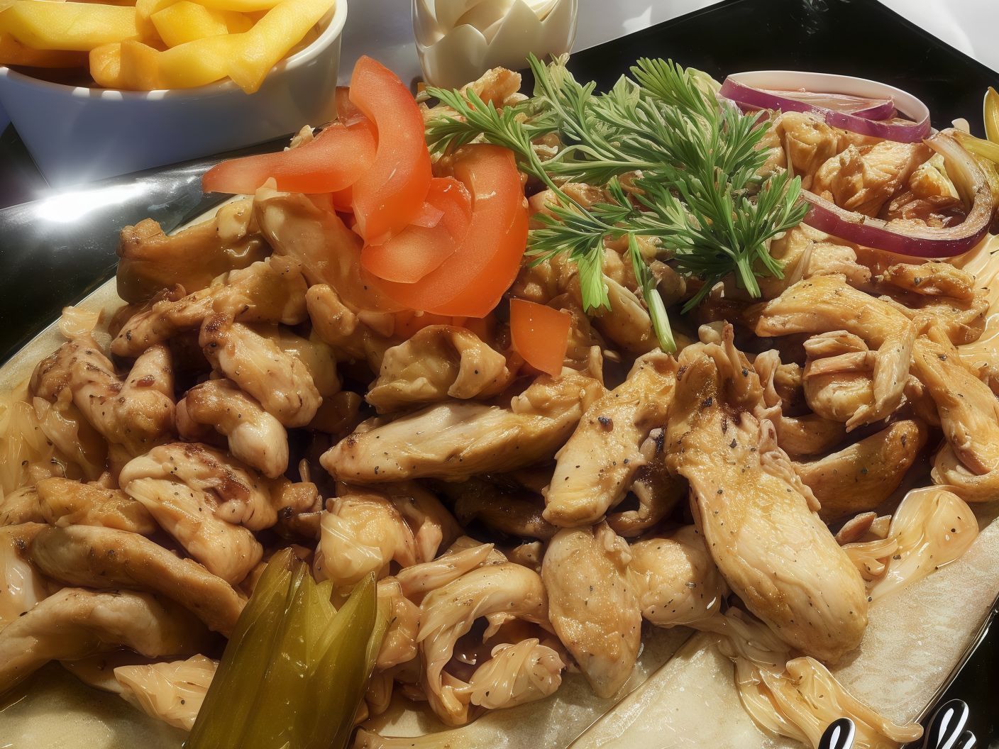 Chicken With Onions Platter