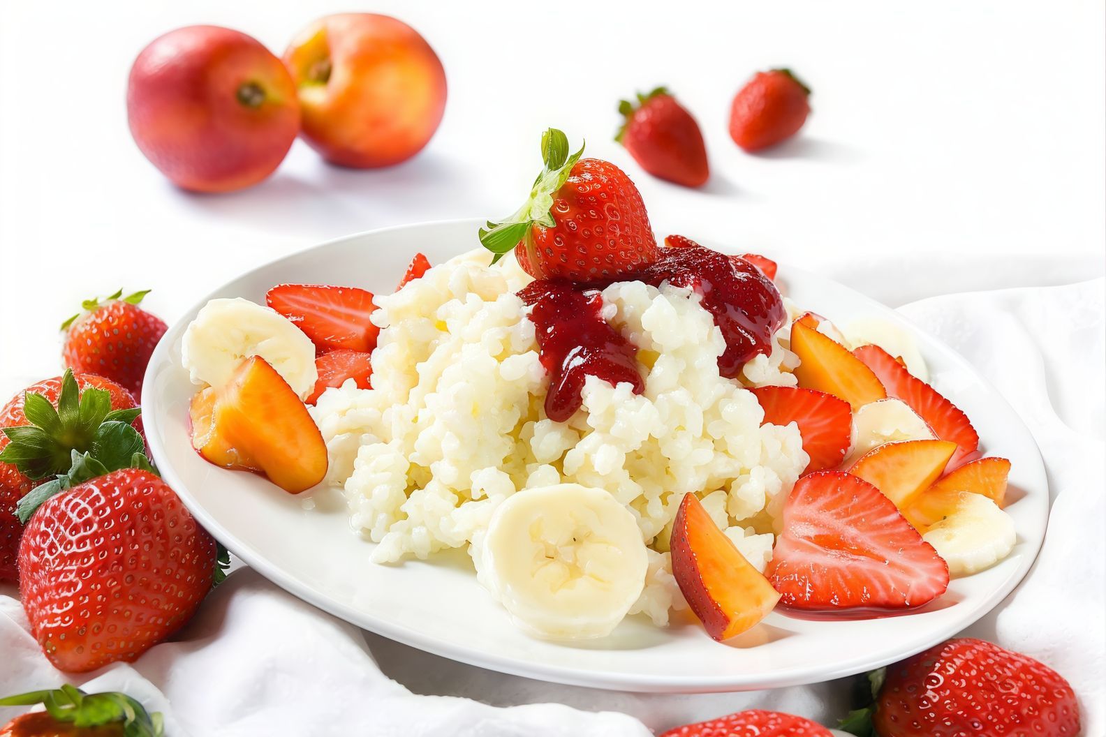 Strawberry Rice Pudding