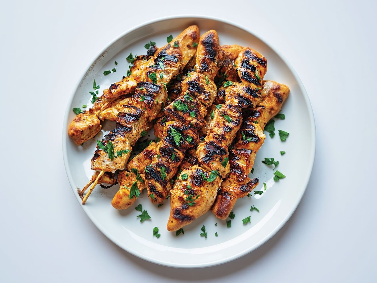 Shish tawook on charcoal