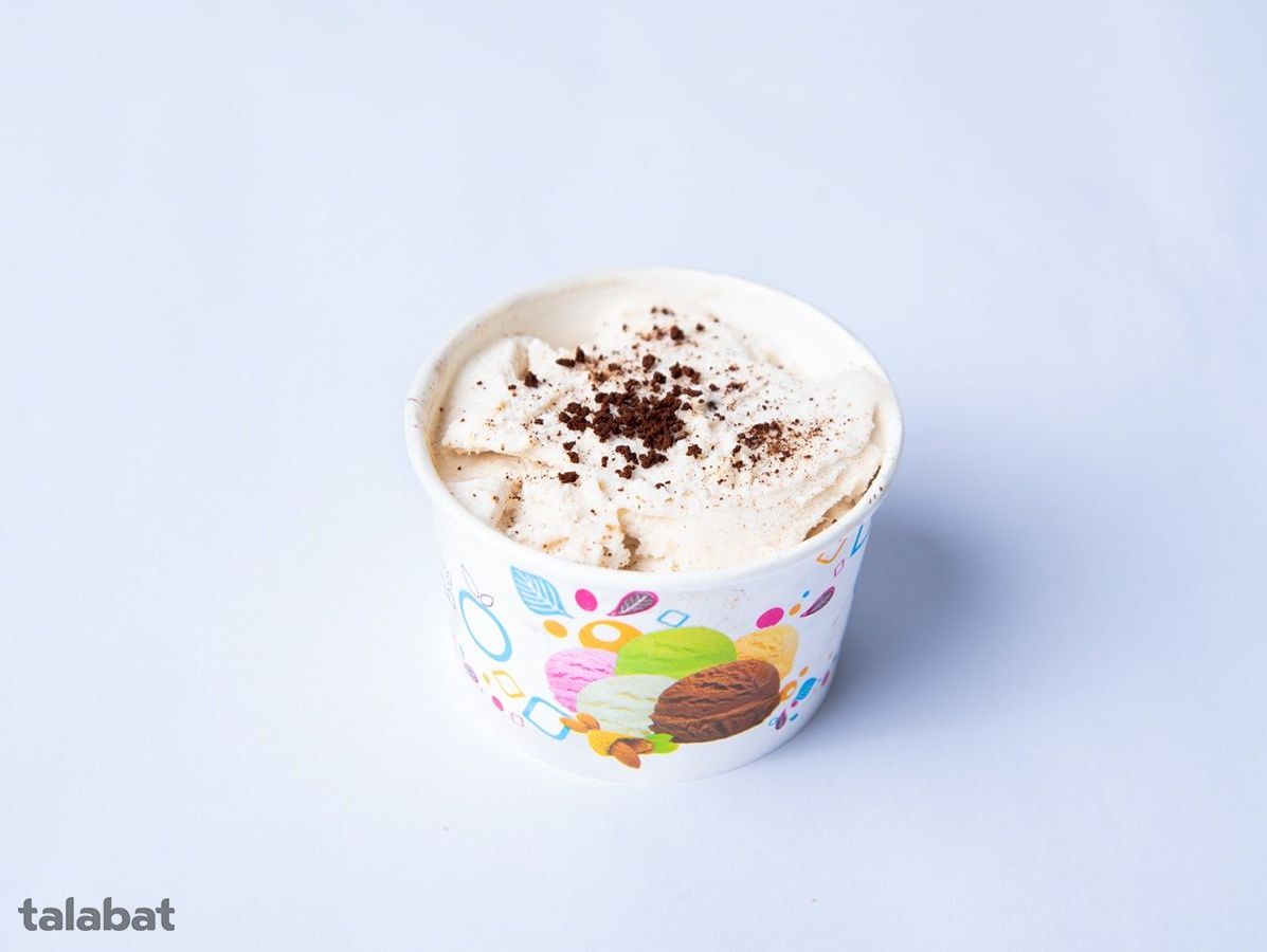 Mocha ice cream with nuts