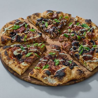 Smoked Brisket and beef Bacon Pizza