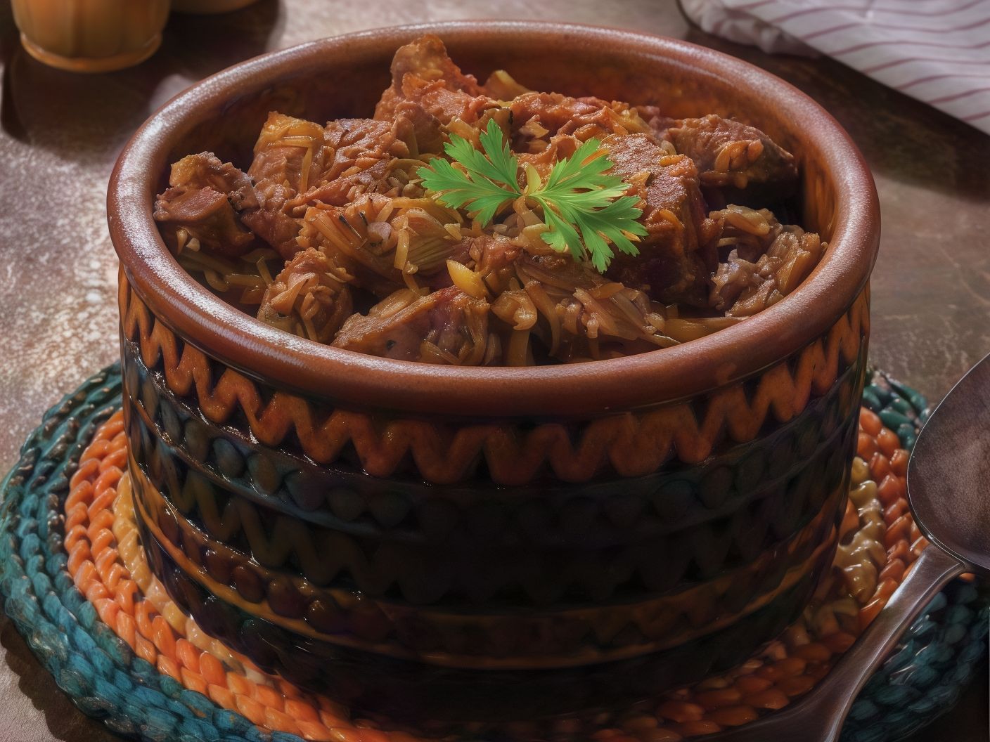 Meat with onion casserole