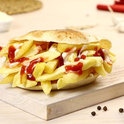 French Fries Sandwich with Ketchup