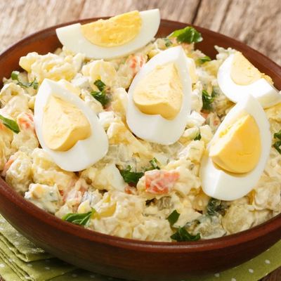 Mashed Potato Sandwich with Boiled Eggs