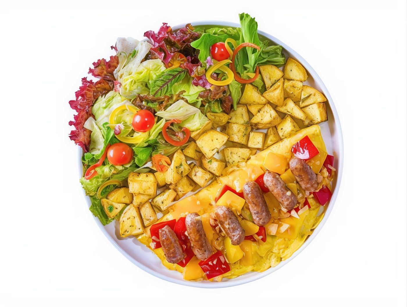 Omelette Oriental Sausage Plate