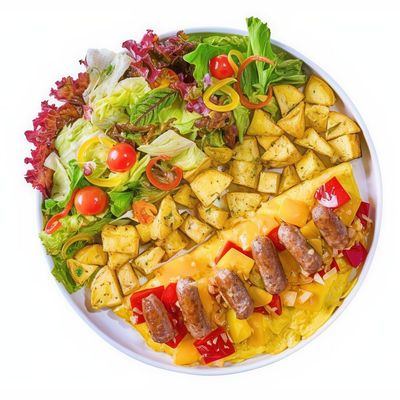 Omelette Oriental Sausage Plate