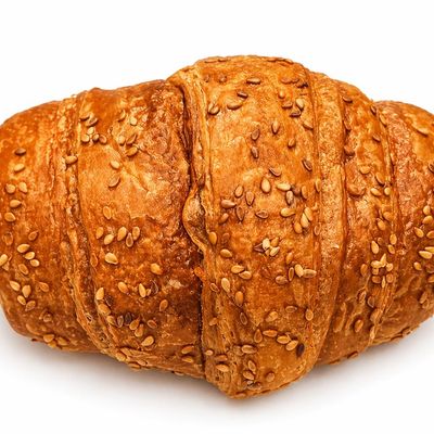 Croissant with cheese and olives