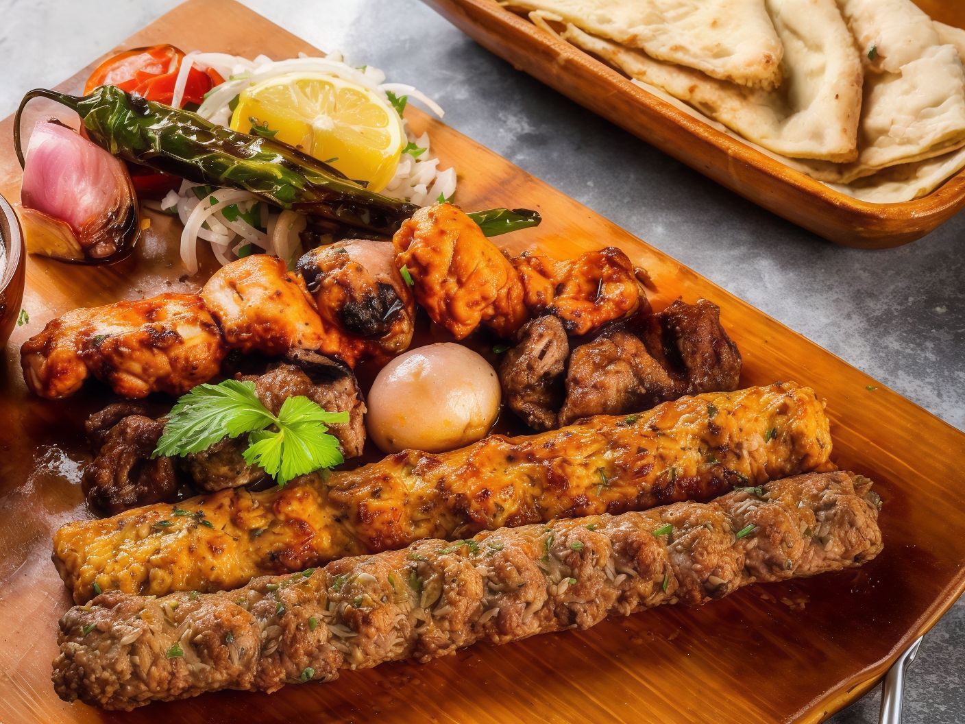 Abu Omar Meal 1/4 Chicken, 1/8 Kofta, Rice And Bread