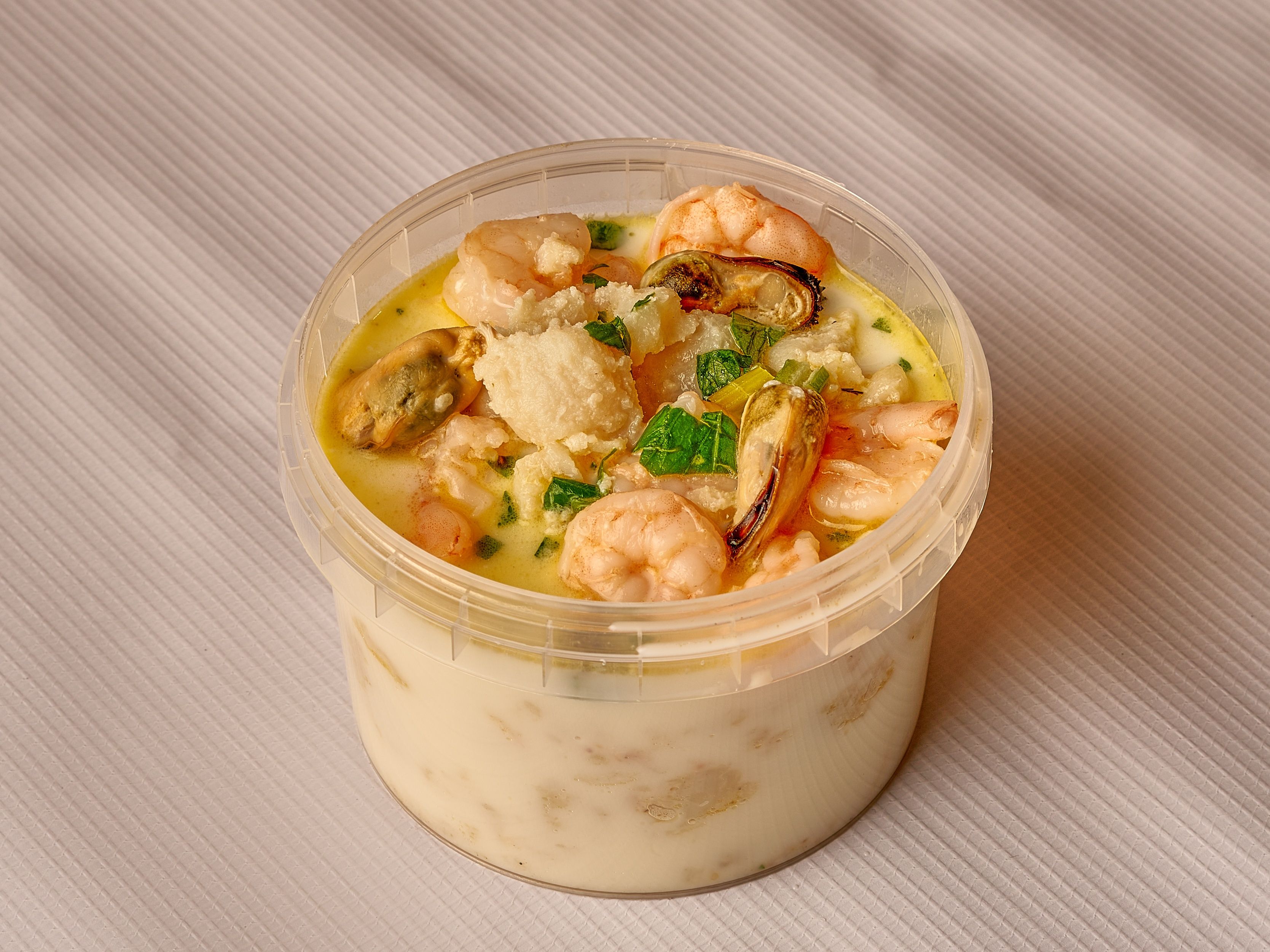 Boneless seafood soup
