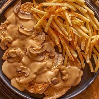 دجاج بيكاتا مع مشروم
