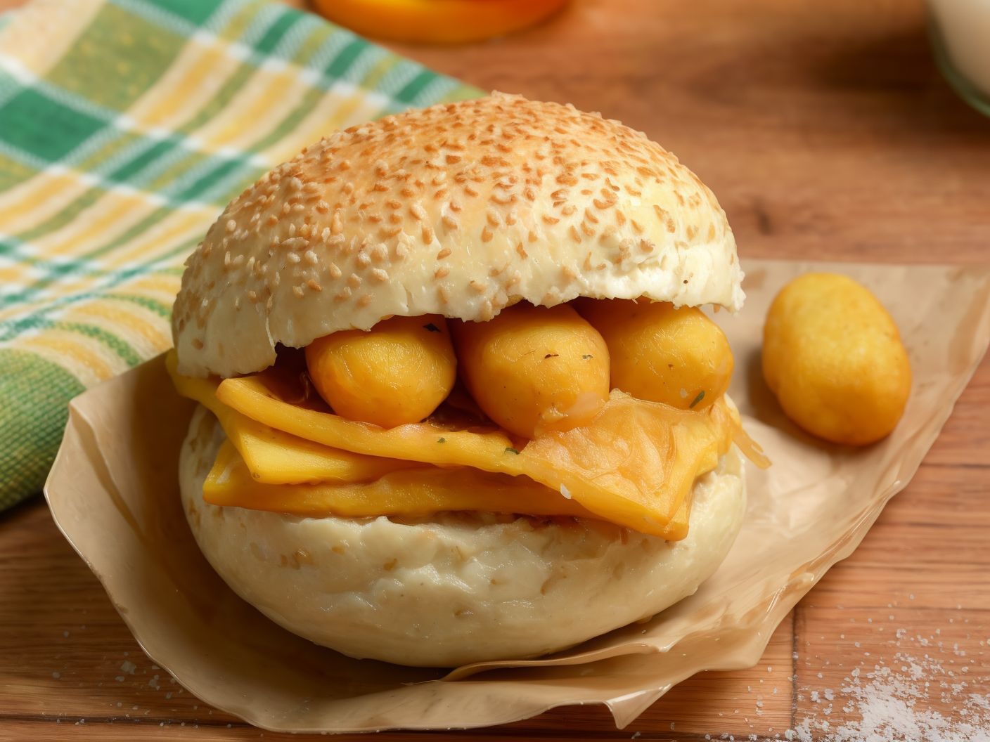 French Potato Puree With Omelette Sandwich