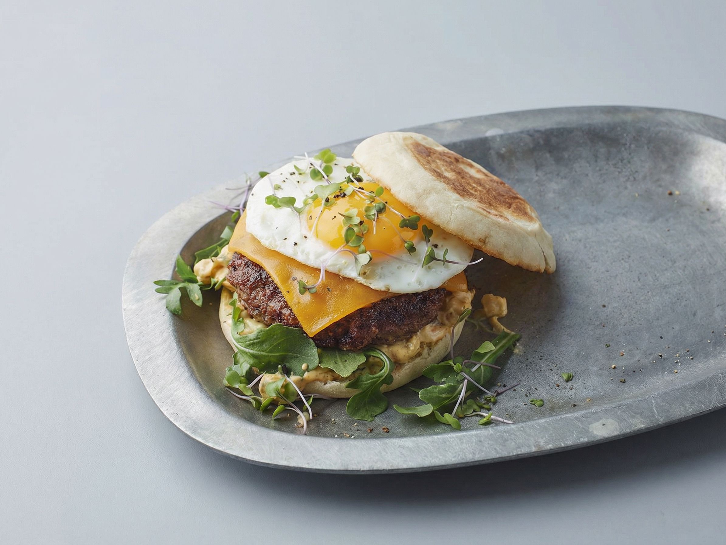 Burger With Eggs Sandwich