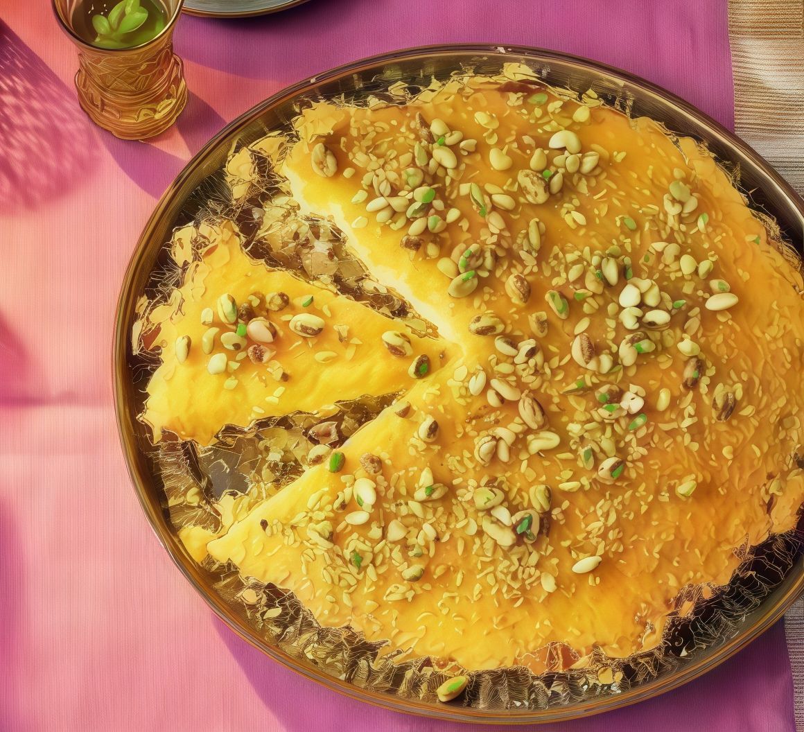 Tray Of Nabulsi Kunafa Walnuts, cashews or almonds