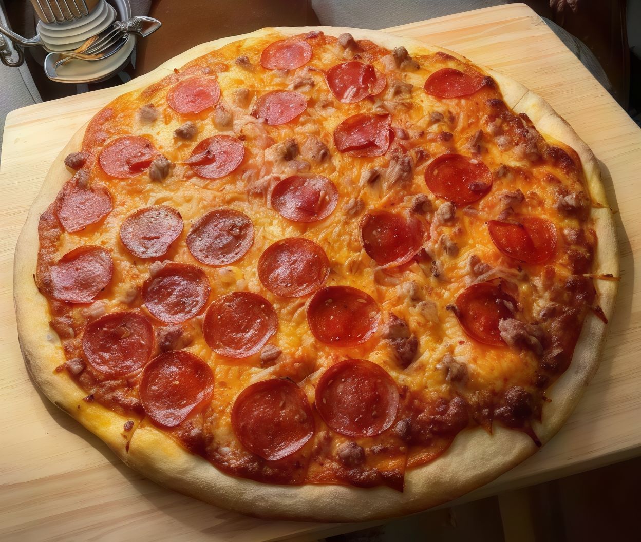 Pepperoni Pizza Slices Of Meat