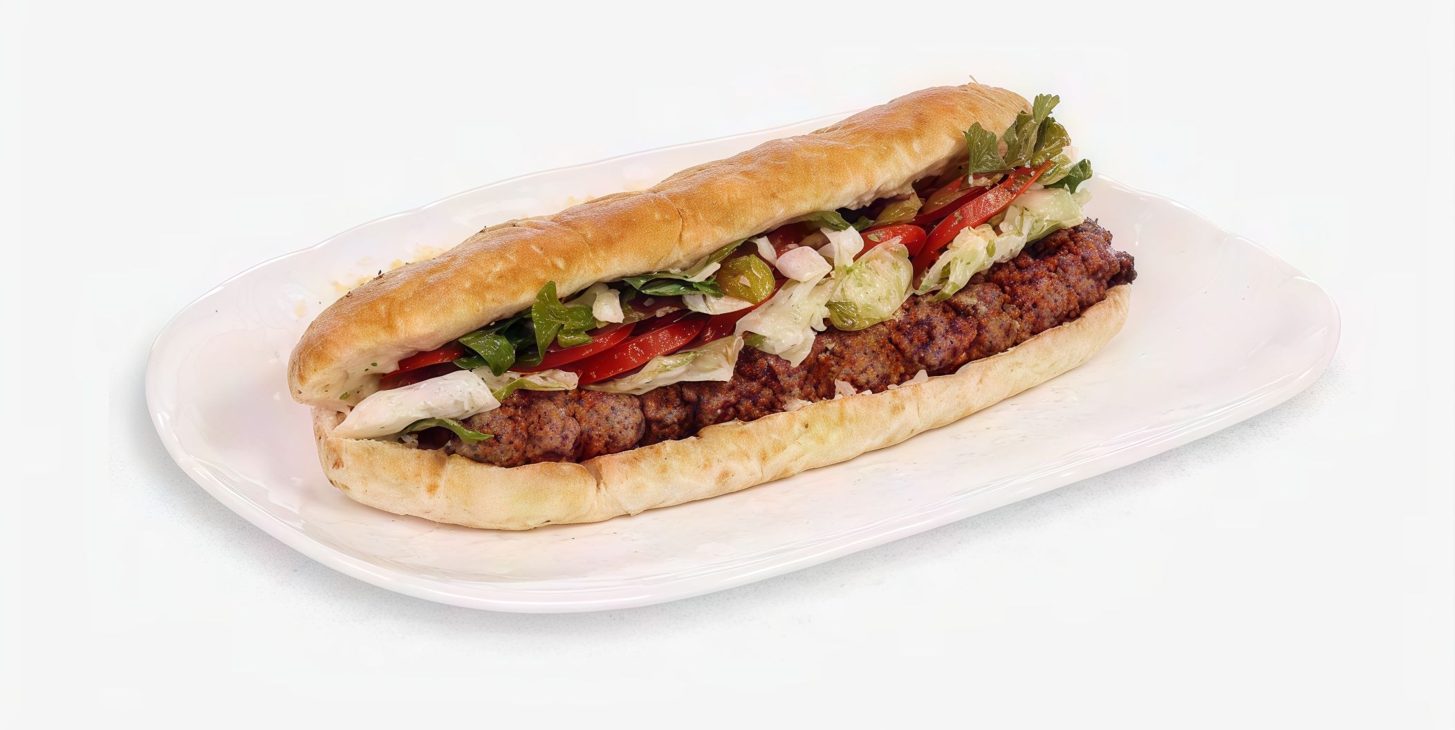 Large kofta sandwich baladi bread