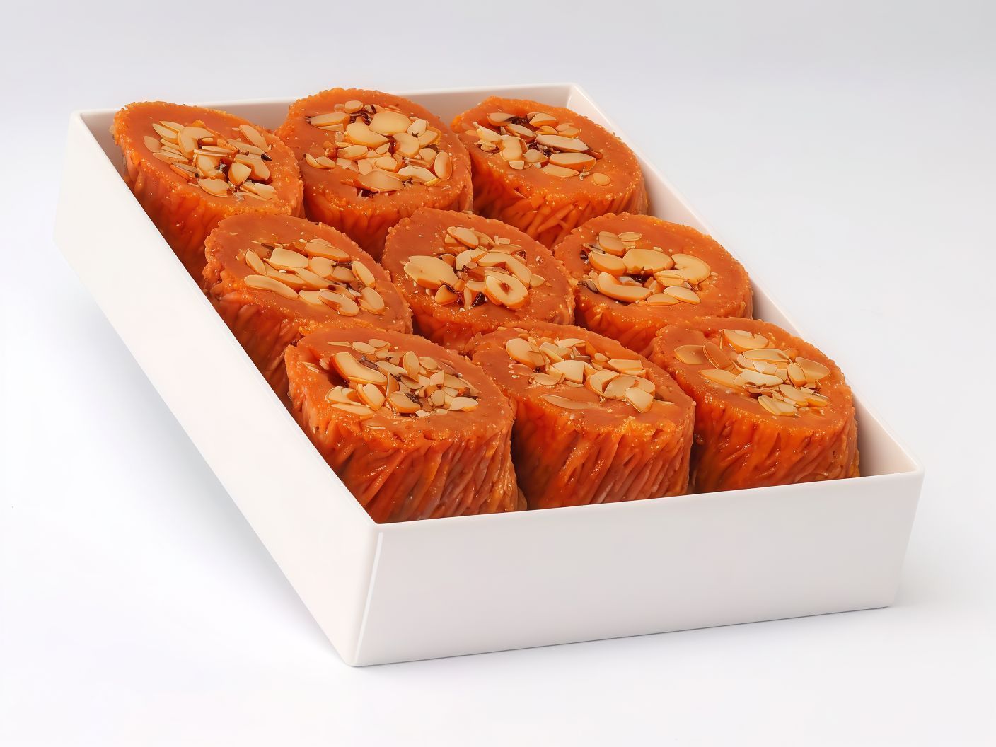 Kunafa tray with hazelnut and almond bourma,