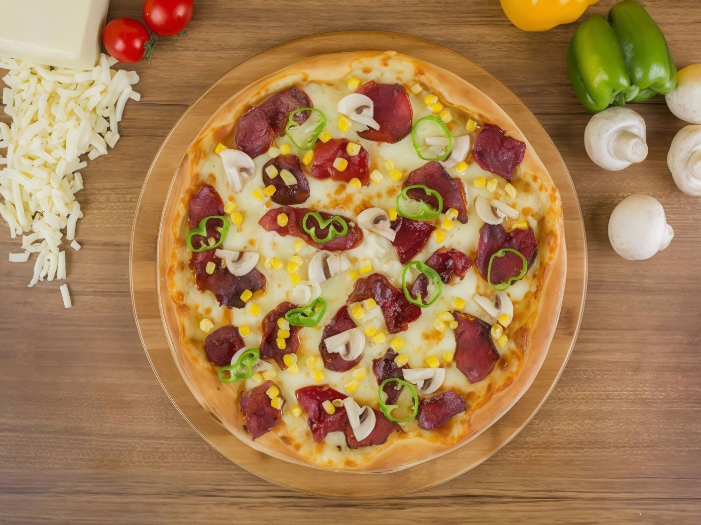 Pastrami Pizza With Eggs