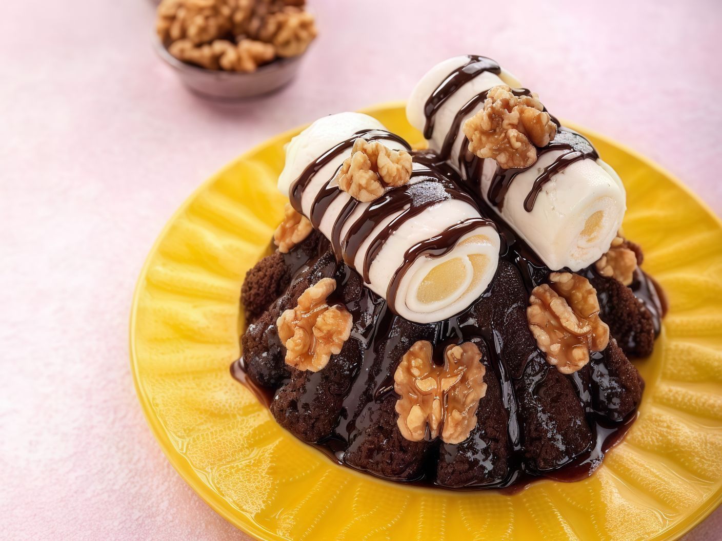 Walnuts Molten Cake