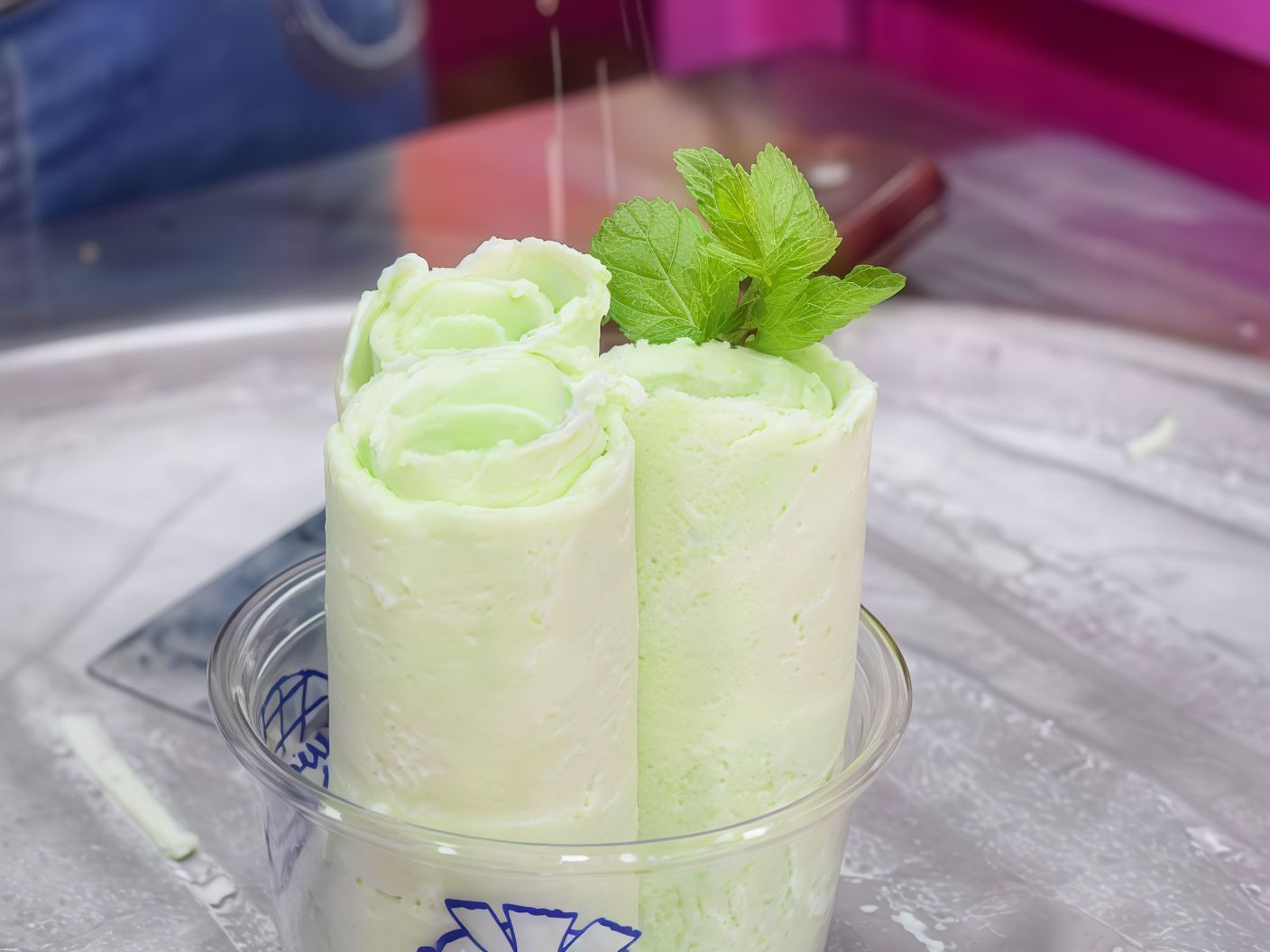 Lemon Mint Roll Ice Cream