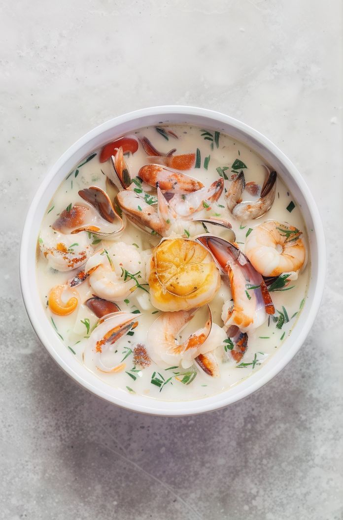 Creamy seafood soup