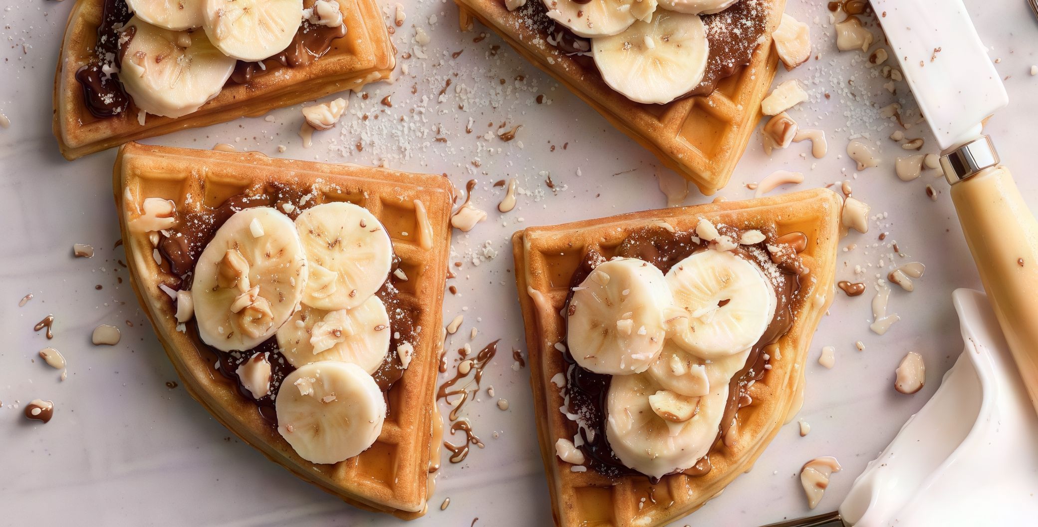 Chocolate Waffle with Banana.