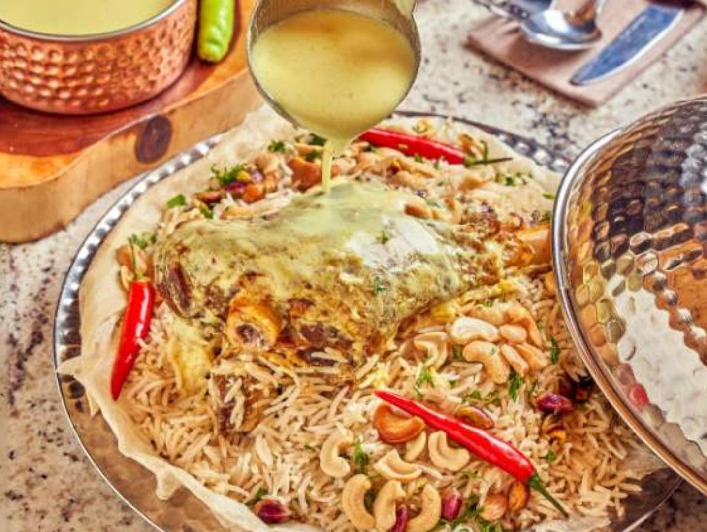 Jordanian Mansaf with lamb shoulder meat