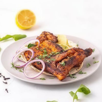 Half Chicken on charcoal