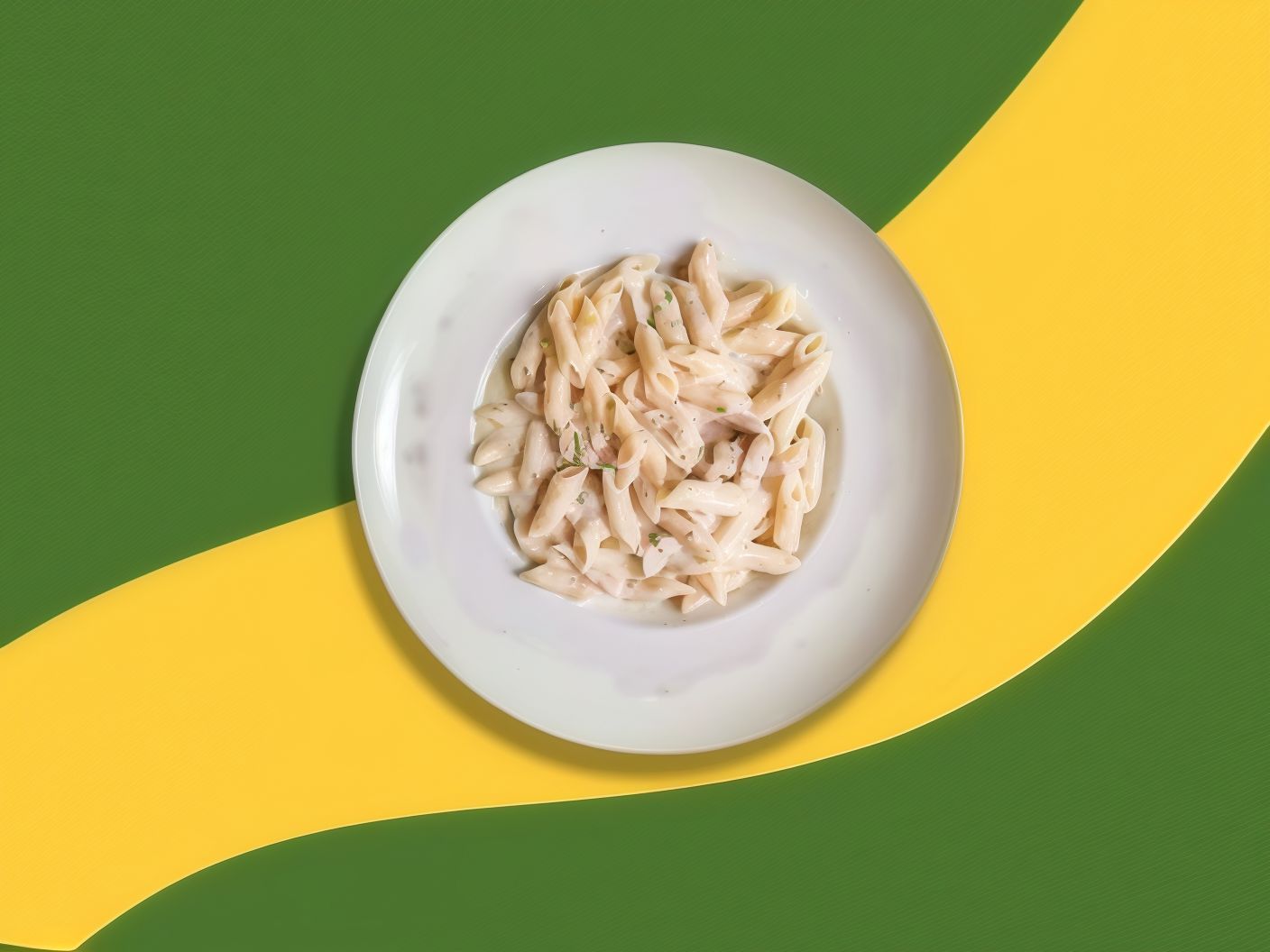 Penne Pasta With Chicken And White Sauce