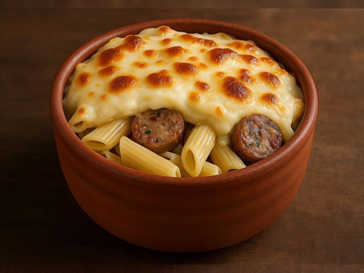 Pasta Casserole With Sausage And White Sauce