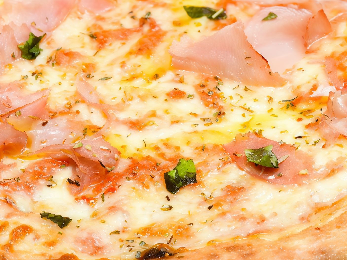 Oriental pizza with smoked turkey