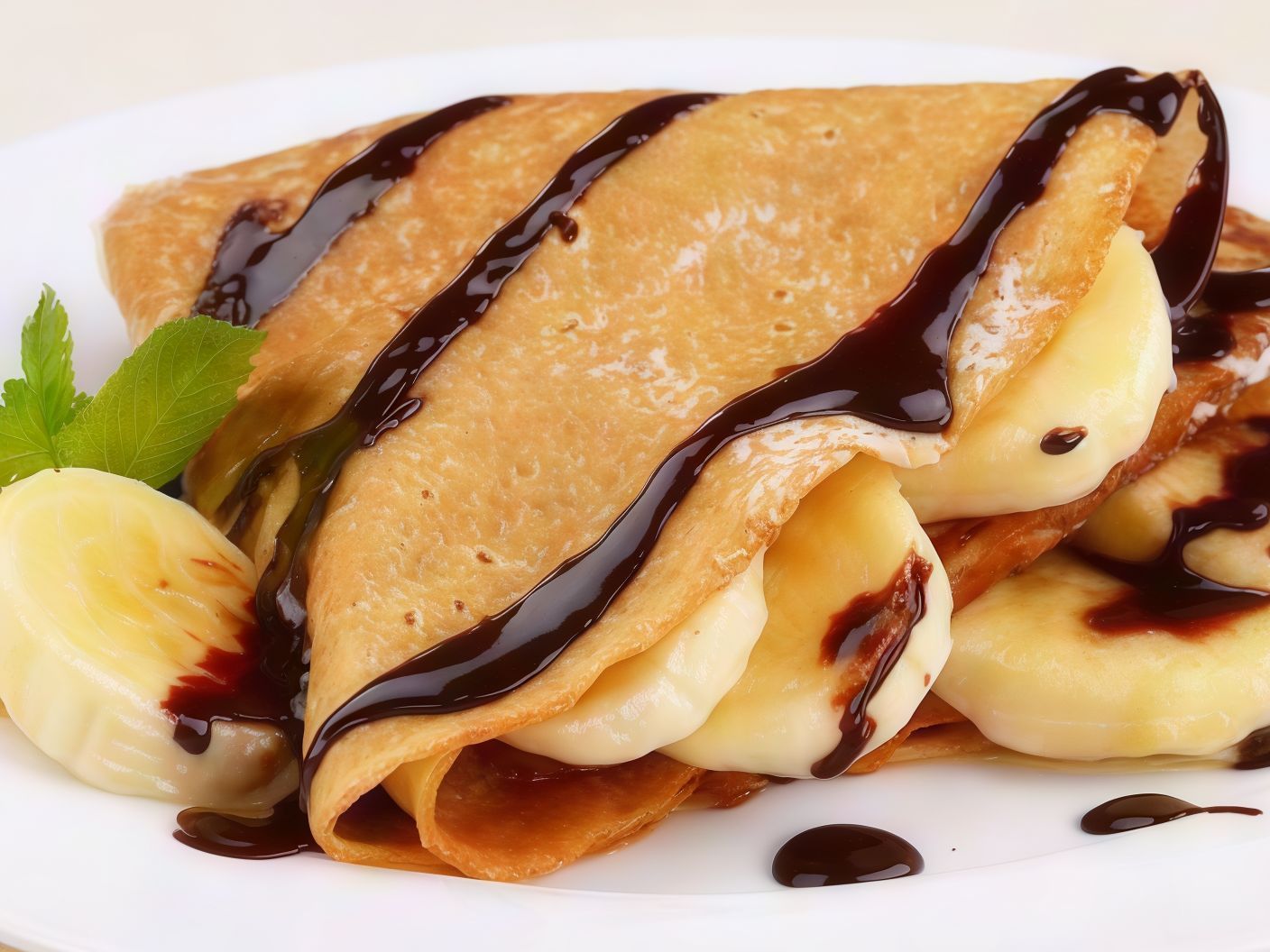 Chocolate crepe with nuts