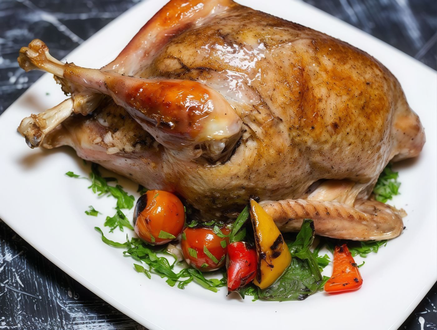 Roasted Baladi Chicken With Molokhia