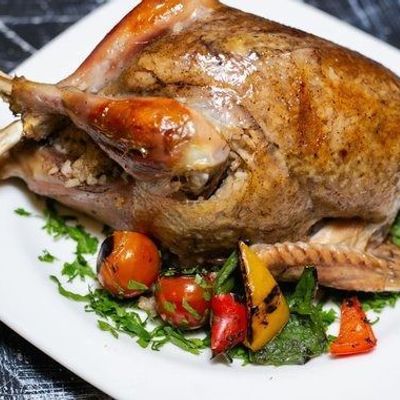 Roasted Baladi Chicken With Molokhia