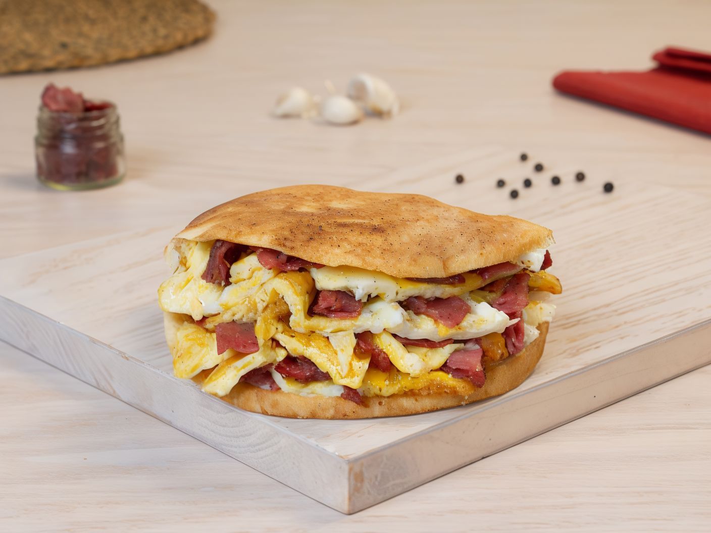 Egg and Basturma Sandwich