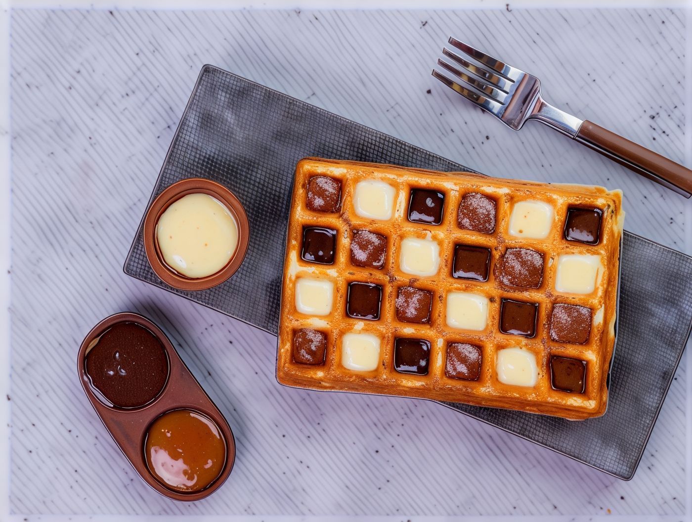 Nutella Chocolate Waffle Sandwich
