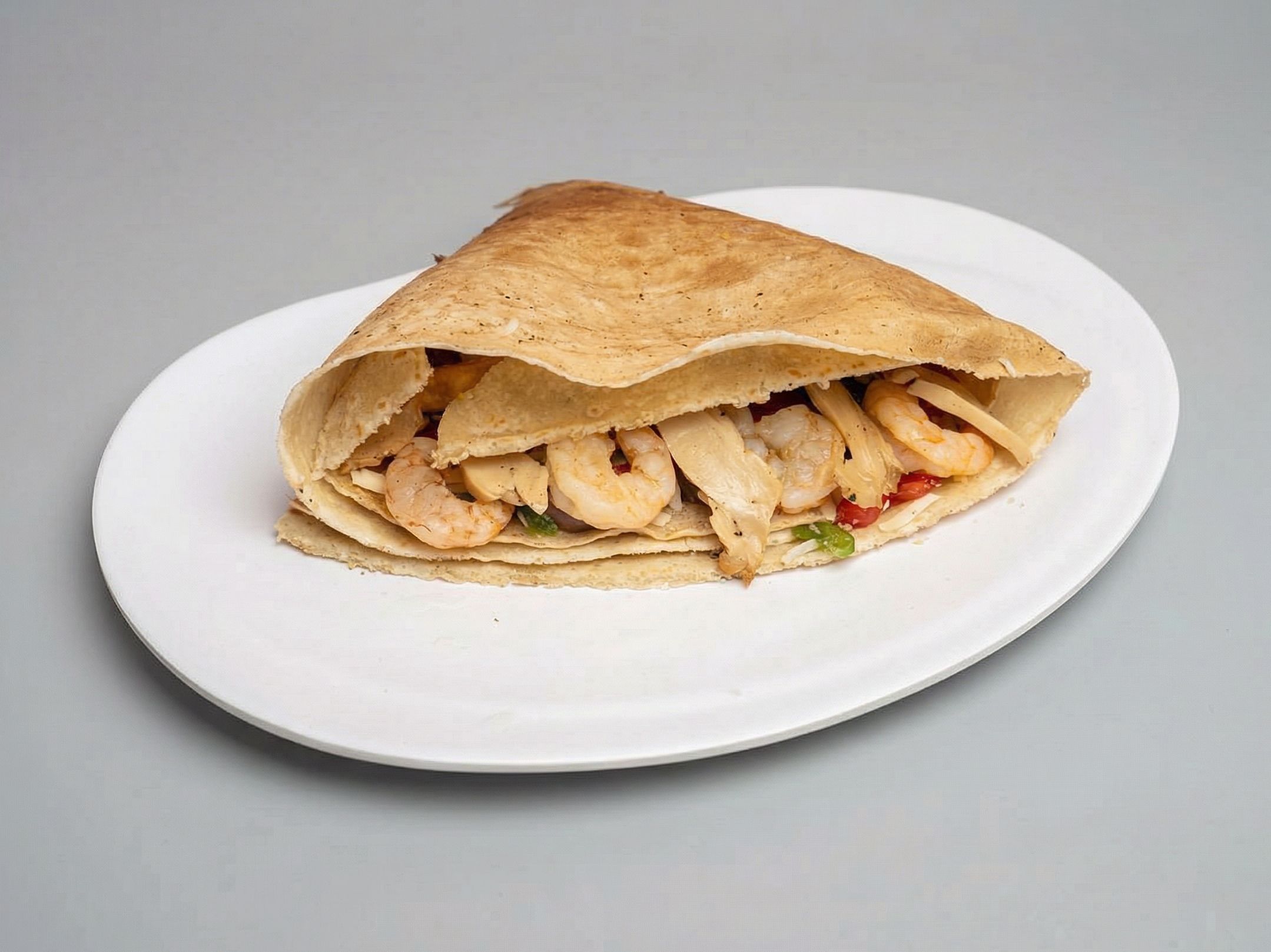 Shrimp With Ranch Sauce Crepe
