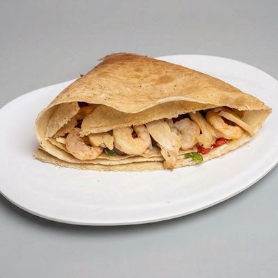 Shrimp With Ranch Sauce Crepe
